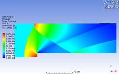 WelSim CFD 2D shockwave result pressure